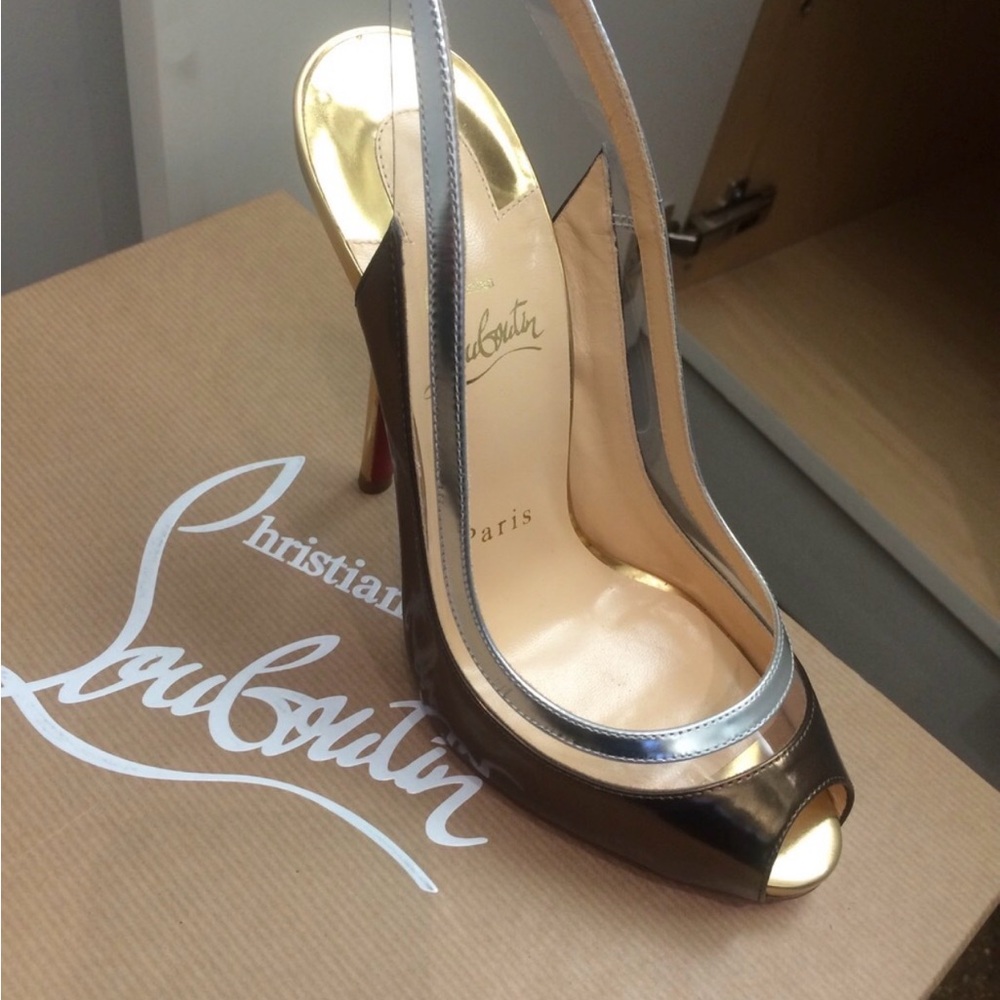 Christian Louboutin Metallic Gold and Silver Heels - Picture 4 of 6